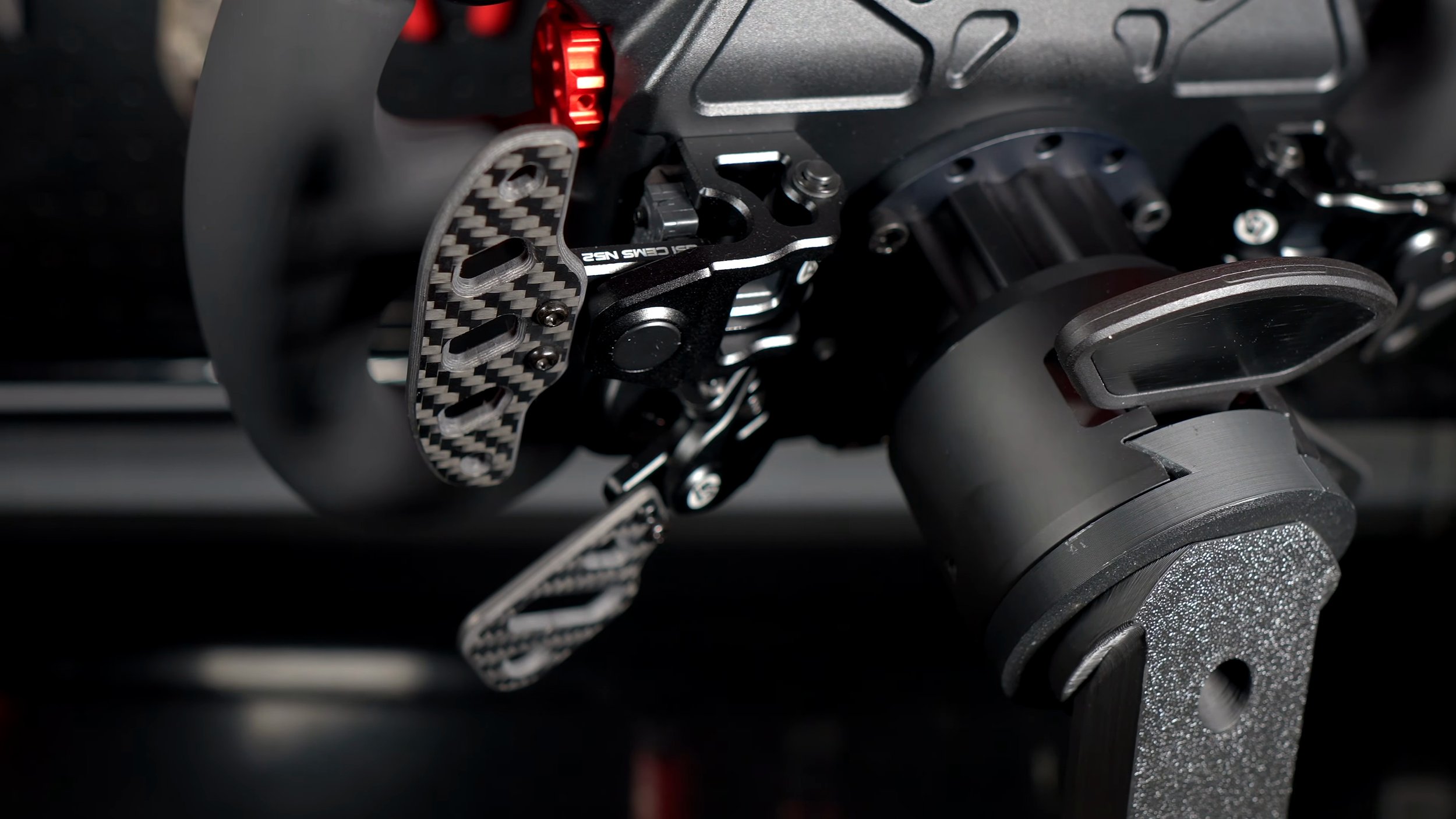 The rear paddles and quick-release mounting area.