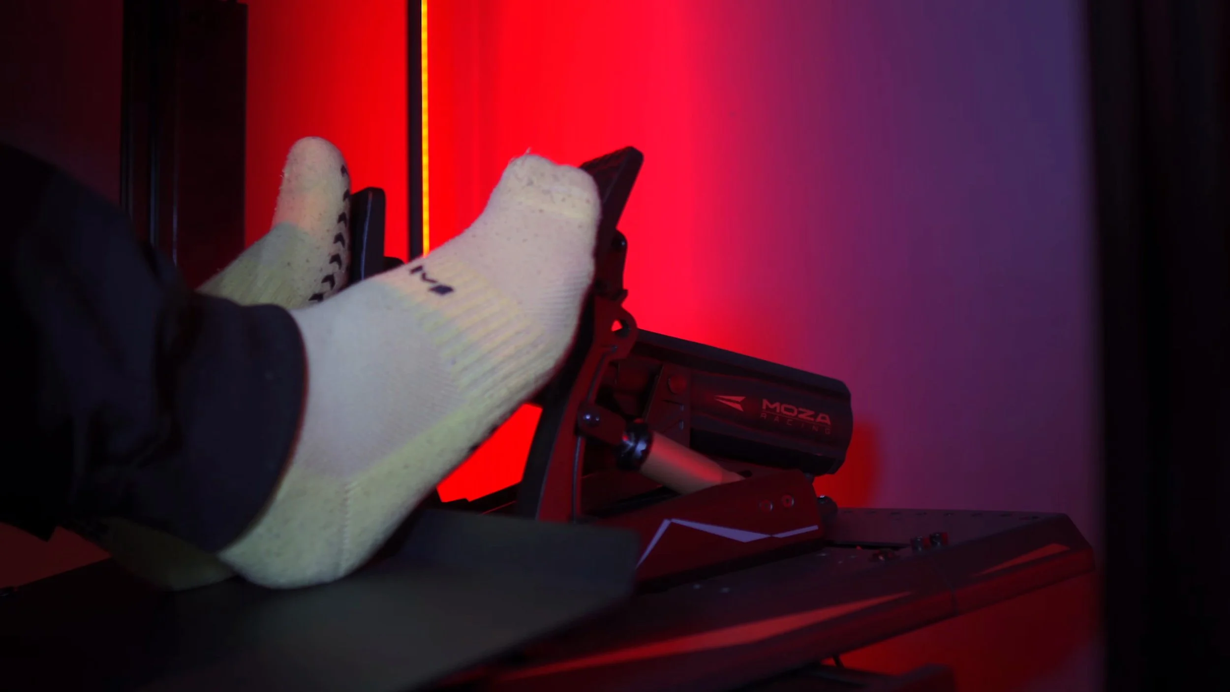 The installed pedal being pressed during testing.