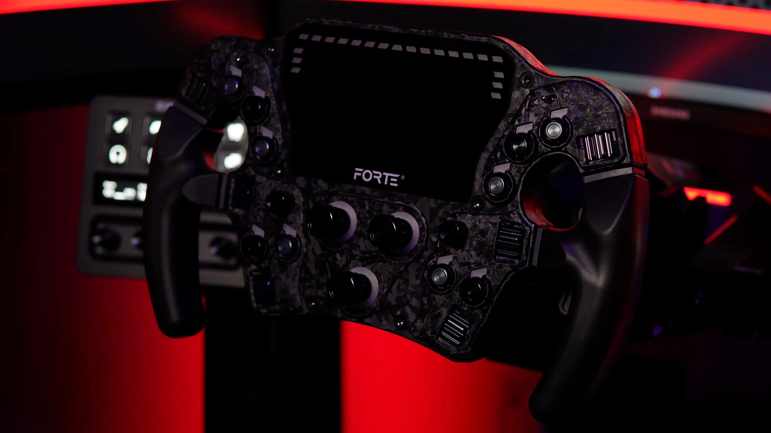 An angled view of the grips and front plate.