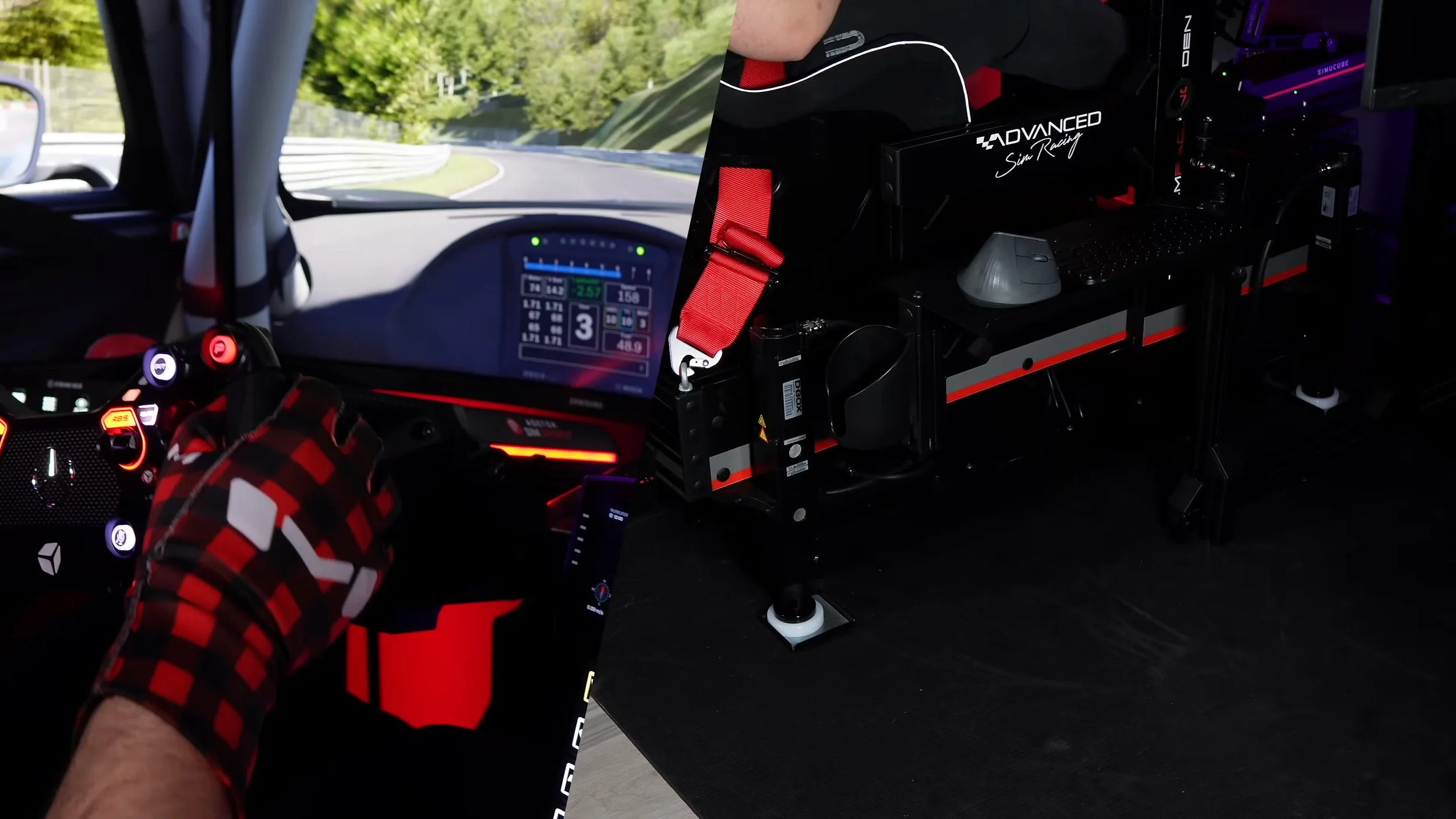 The split view used to show driving and rig movement.