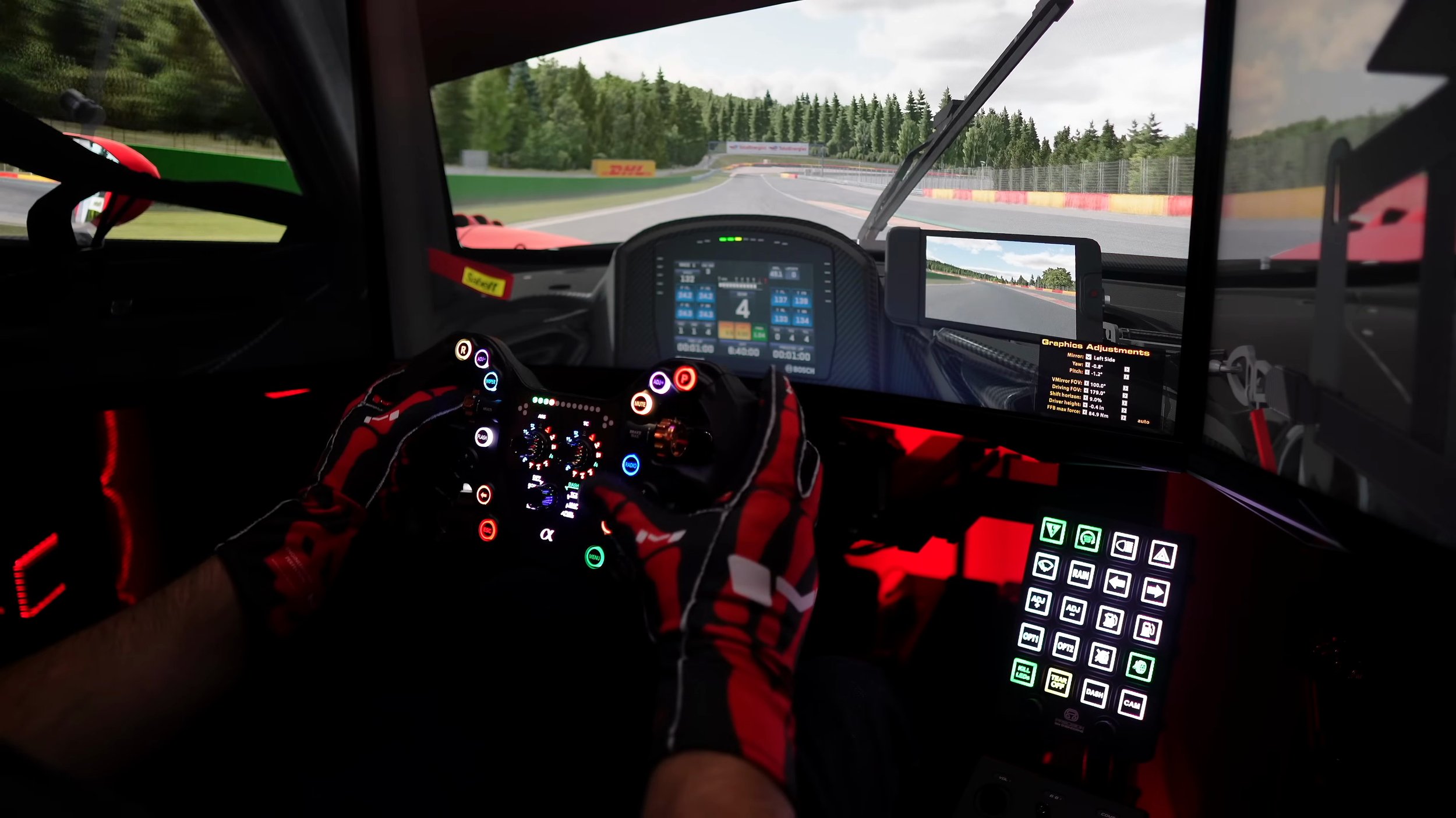Driving with the wheel on my rig.