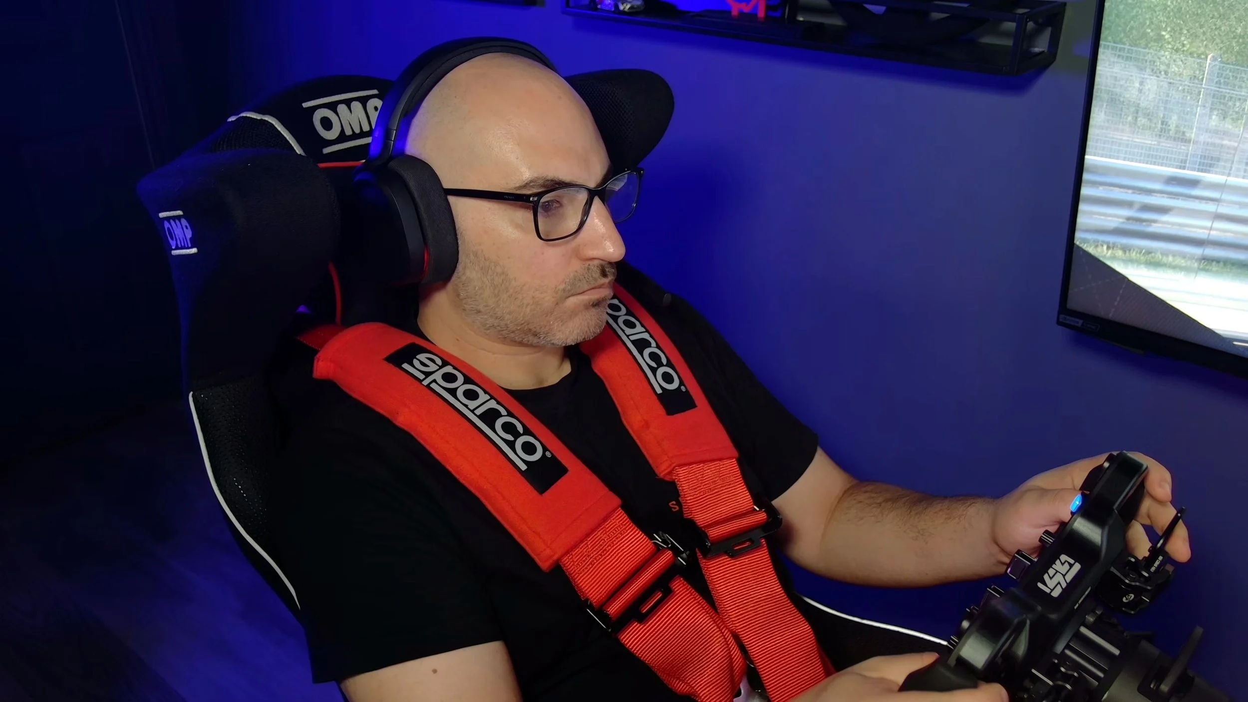 Wearing the headset while driving.