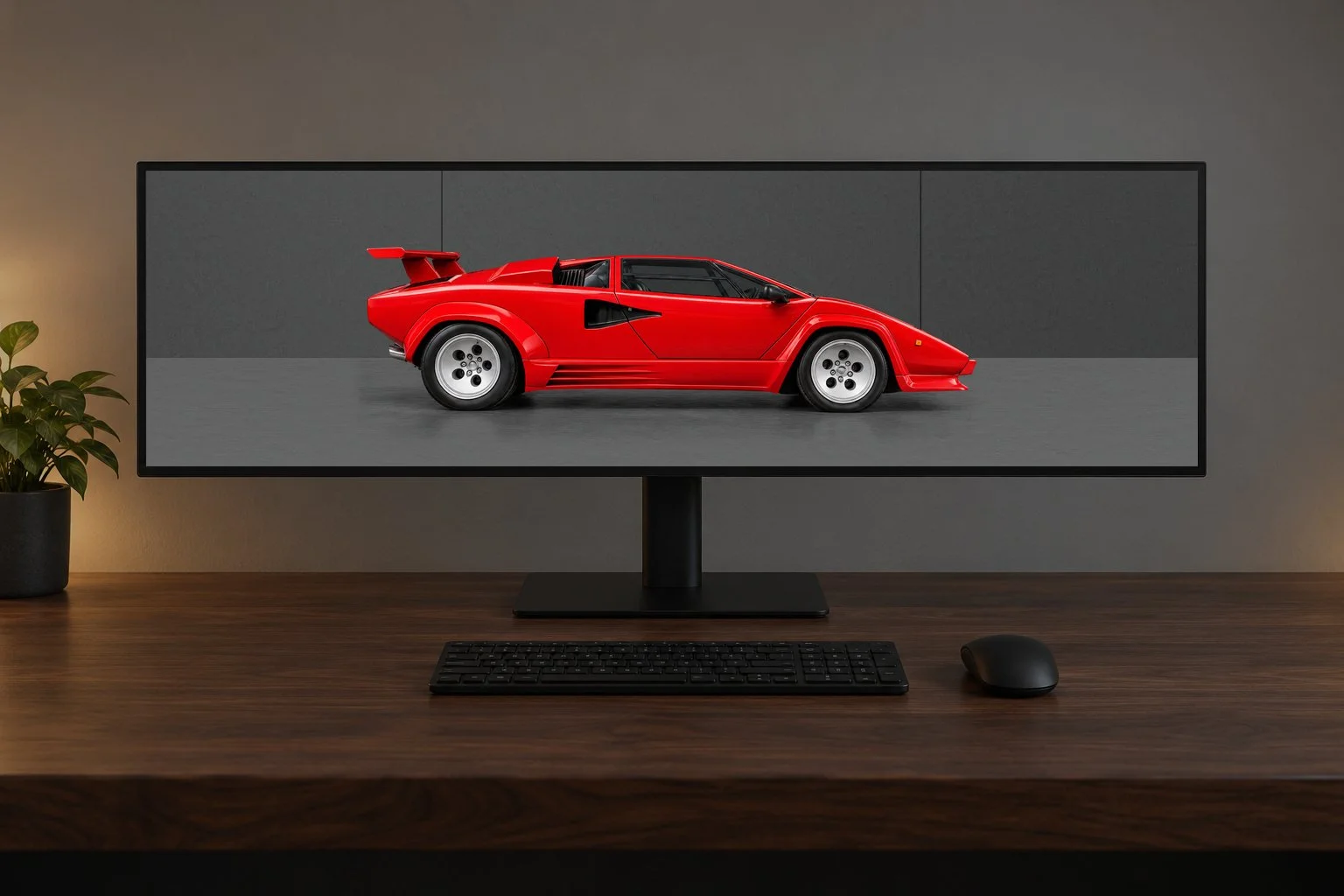 Razor in Red on an ultrawide desktop monitor, dark background