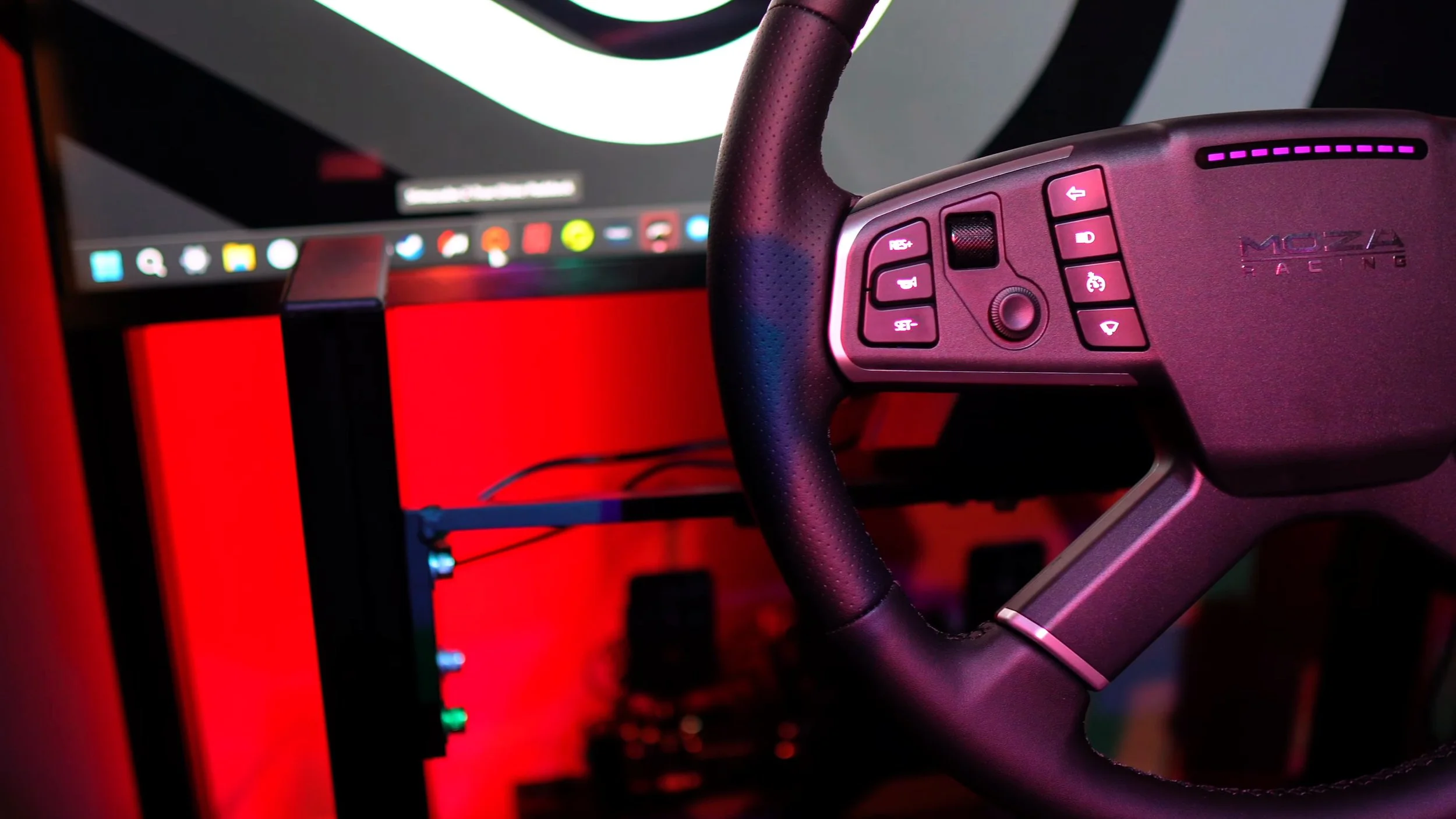 The wheel mounted in the studio setup.