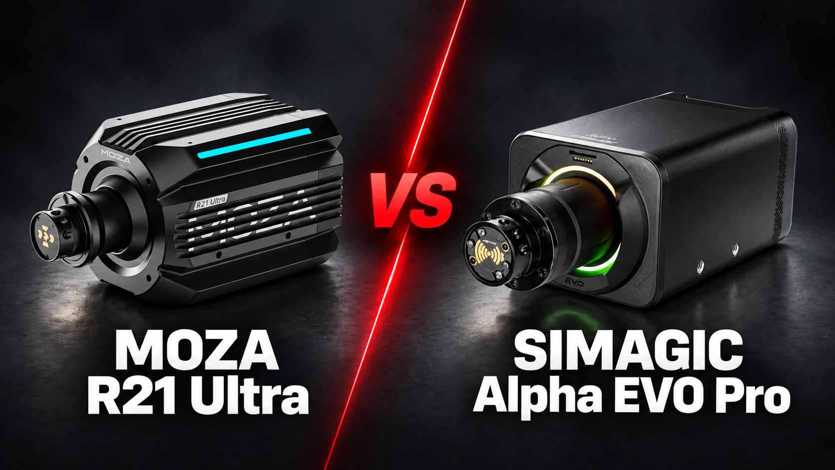 MOZA R21 Ultra versus Simagic Alpha EVO Pro comparison