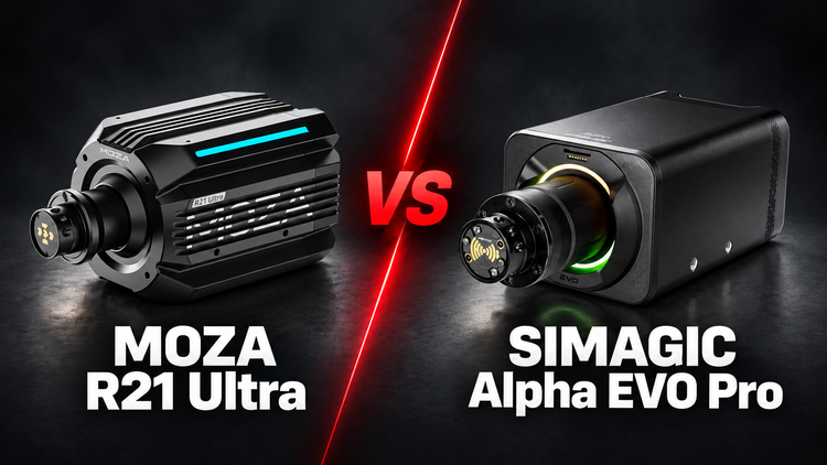 MOZA R21 Ultra versus Simagic Alpha EVO Pro comparison