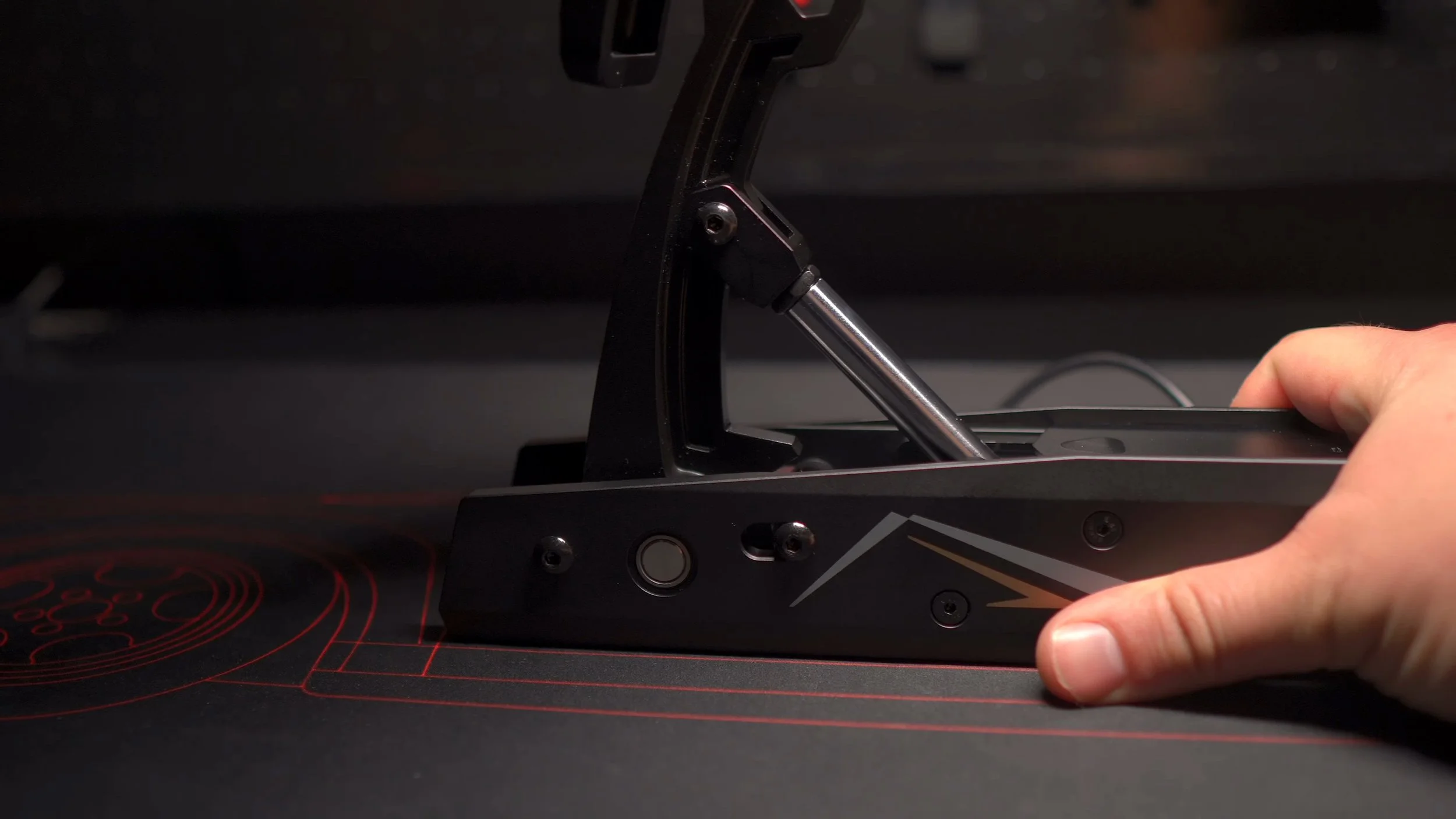 The pedal base and side hardware.