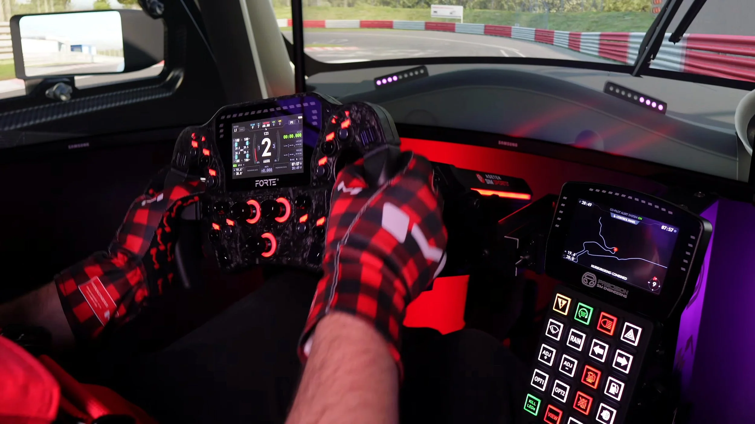 Using the wheel and dashboard on my rig.