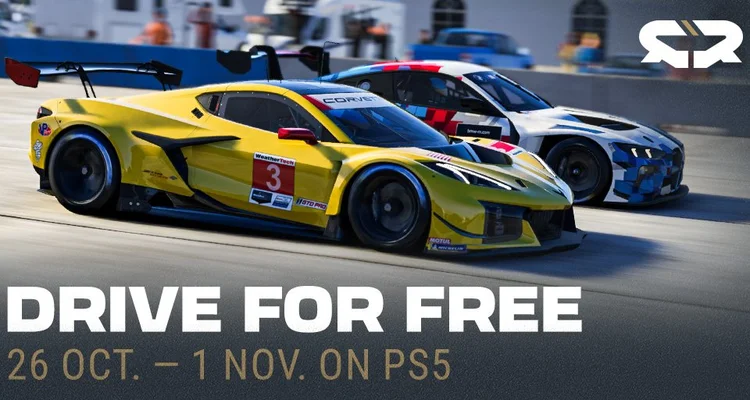 Official Project Motor Racing PS5 free-trial artwork with race cars and the October 26 to November 1 dates.
