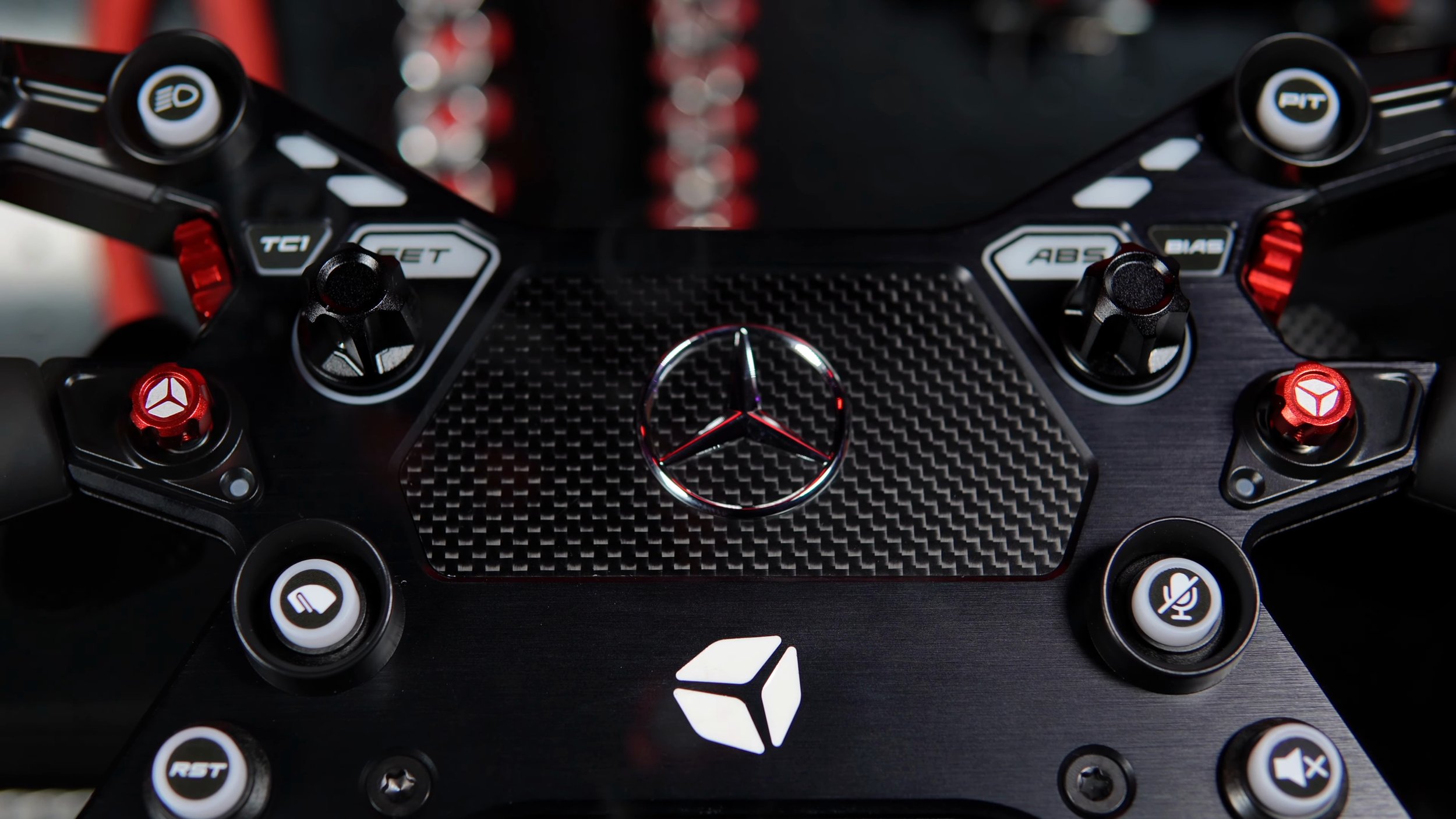 The front controls and carbon plate.