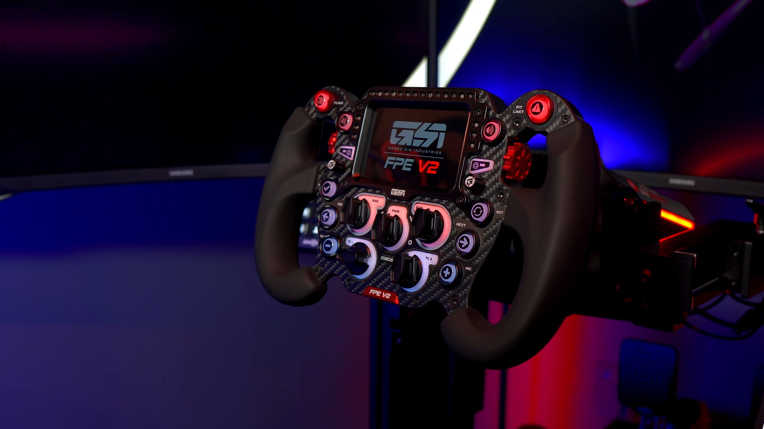 The illuminated front controls and display.