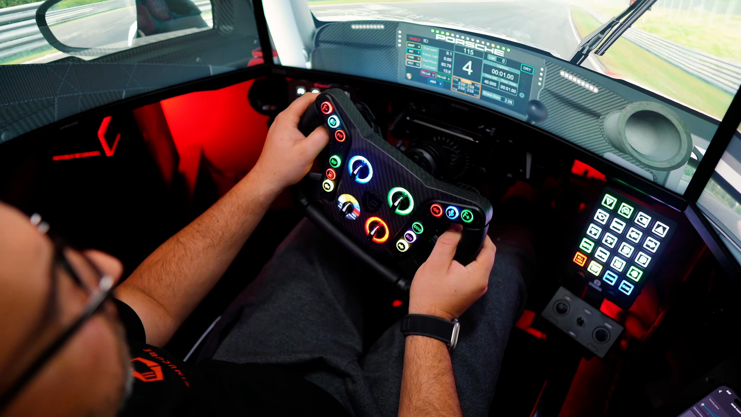 Driving with the illuminated wheel.