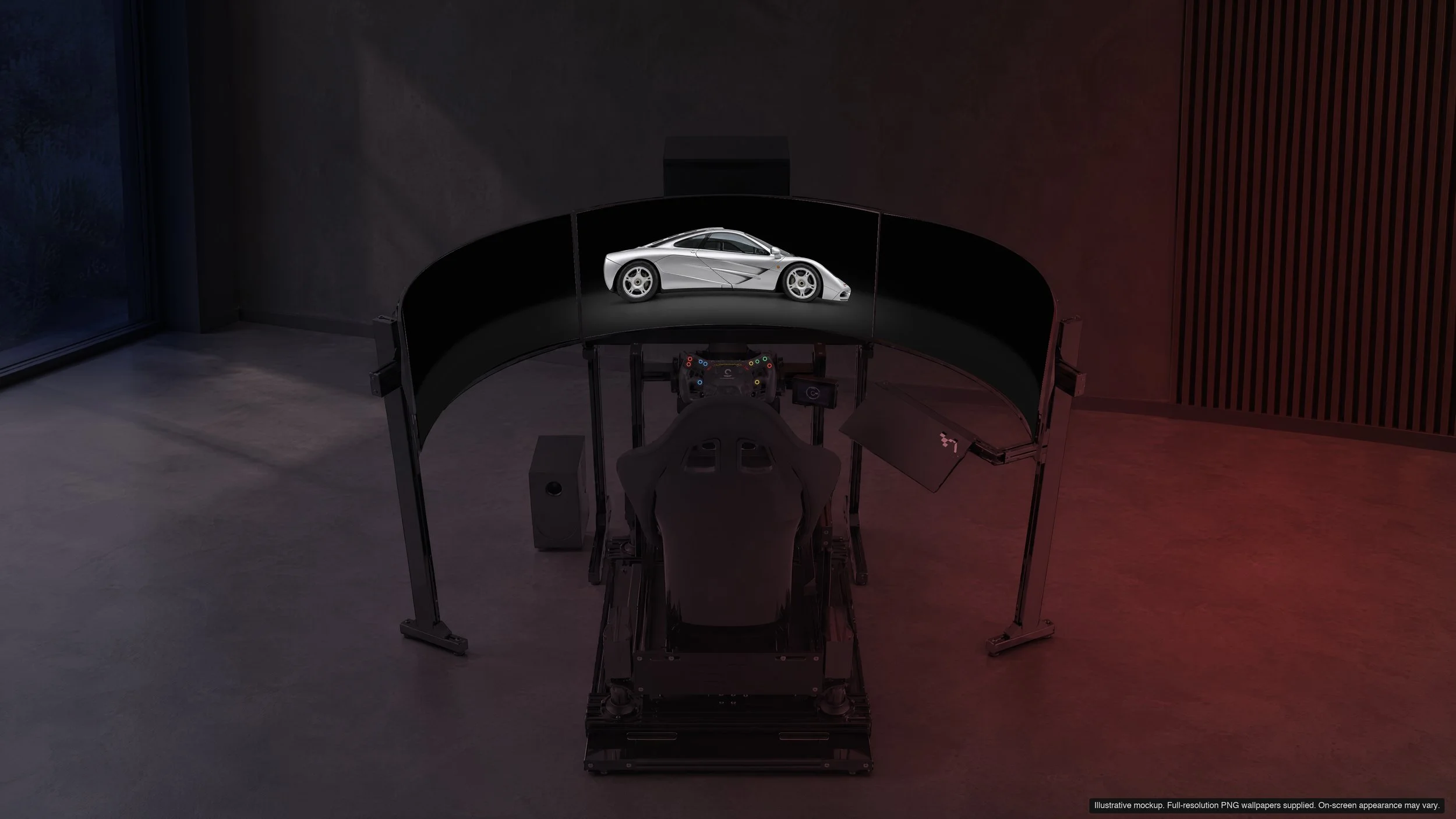 Continuum in Midnight on a triple-screen sim rig