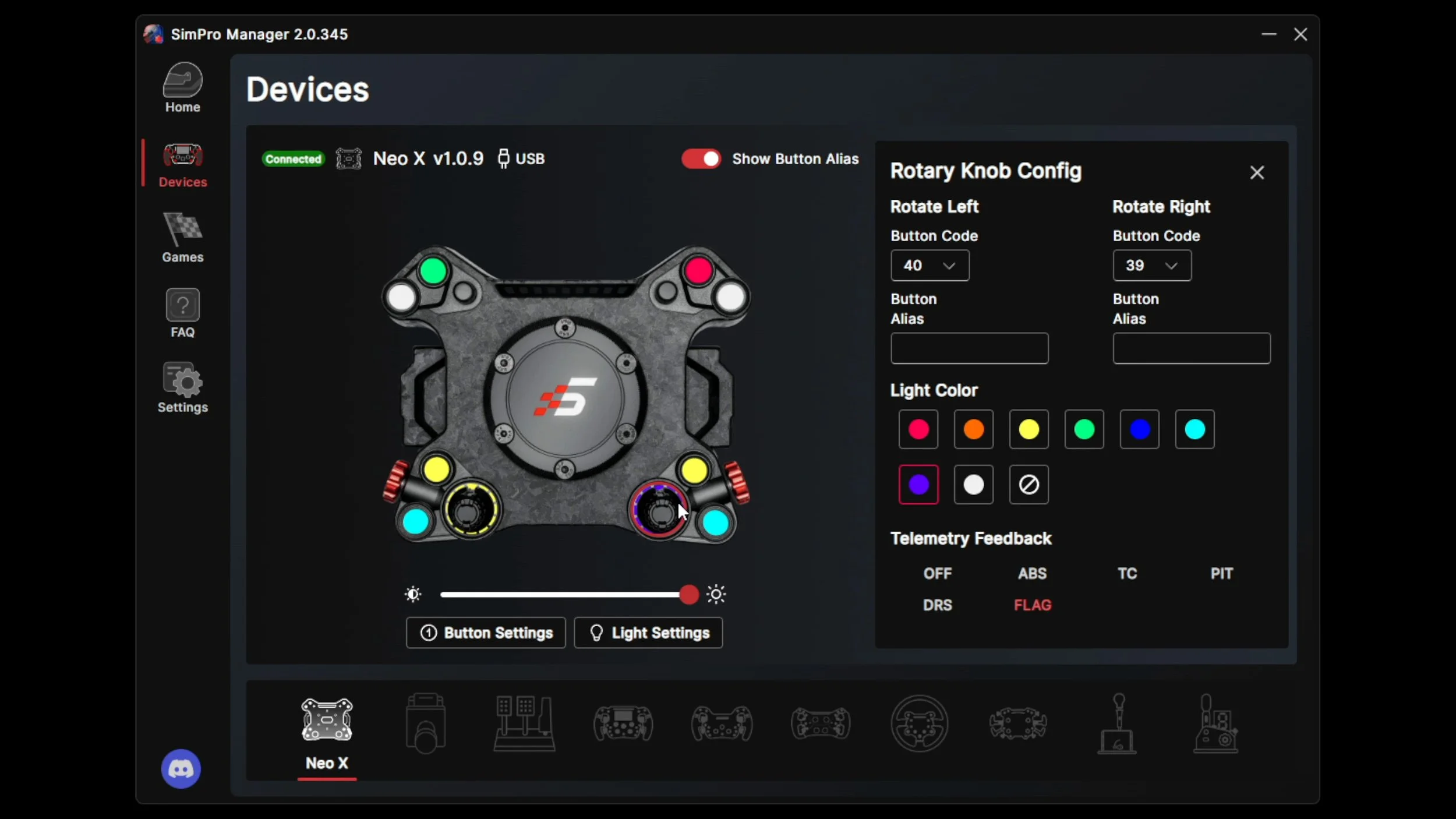 Configuring controls in SimPro Manager.