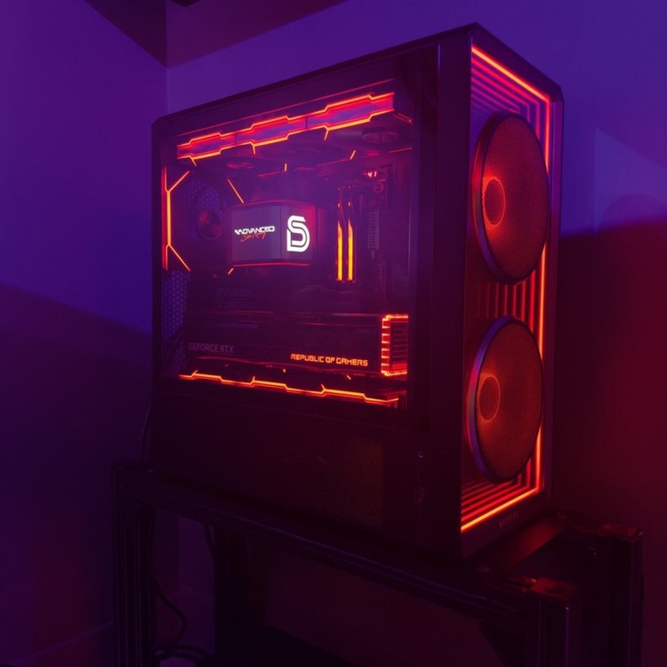 The PC that drives Mike’s triple-screen sim rig