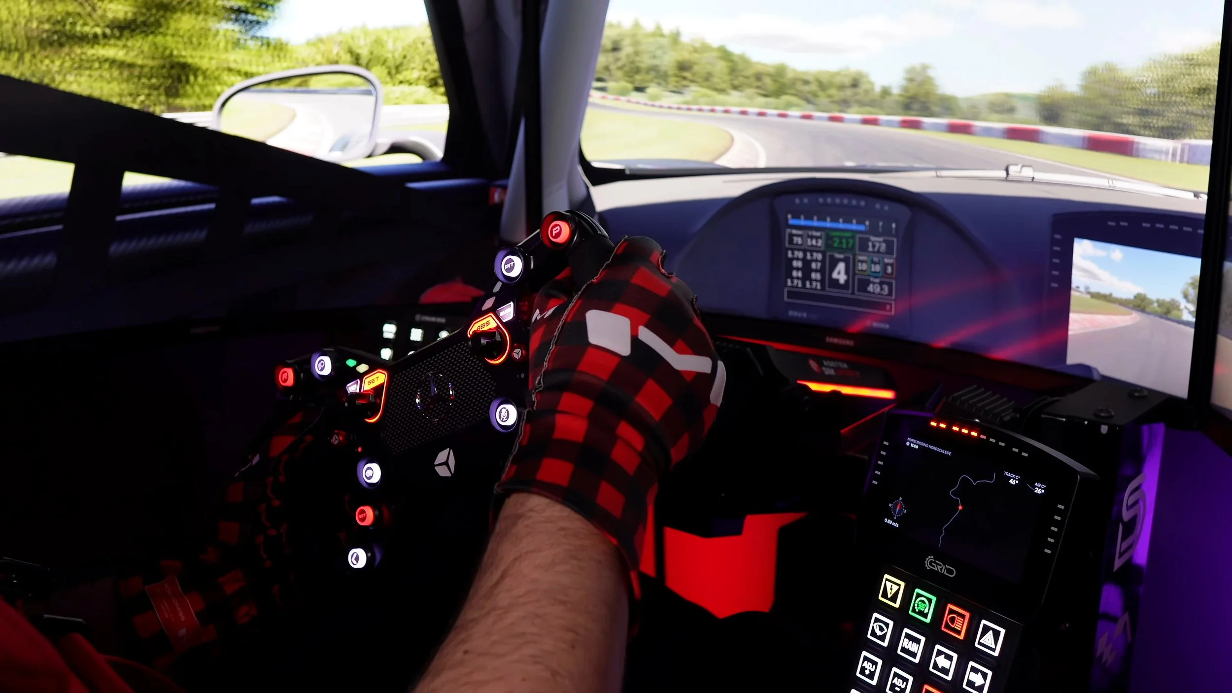 Using the wheel while driving.