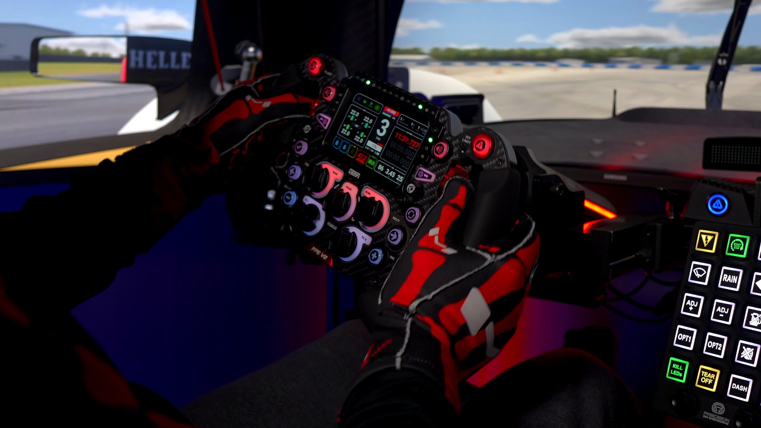 Using the wheel on my triple-screen rig.