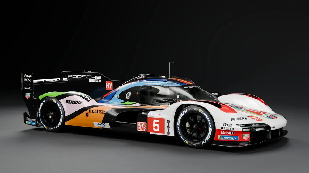 Porsche 963 Penske #5 multicolour — 3D-rendered car wallpaper artwork