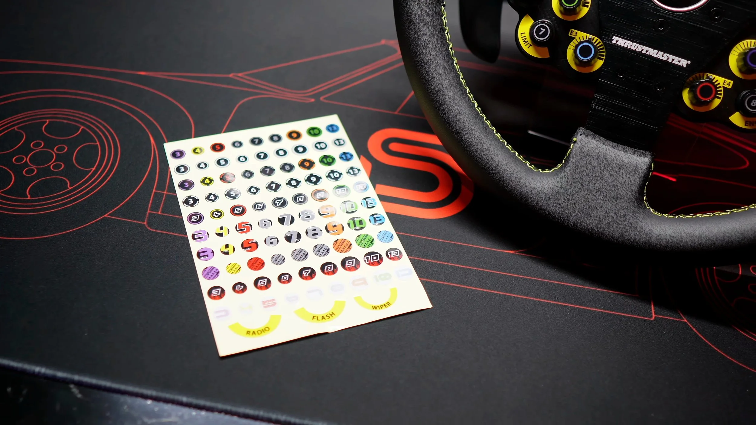 The supplied control-label stickers.