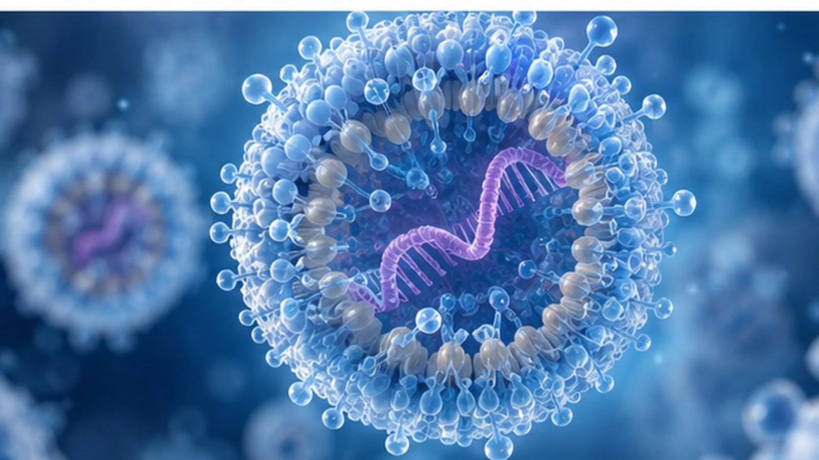 Scientific visualization of an mRNA-loaded lipid nanoparticle delivery system