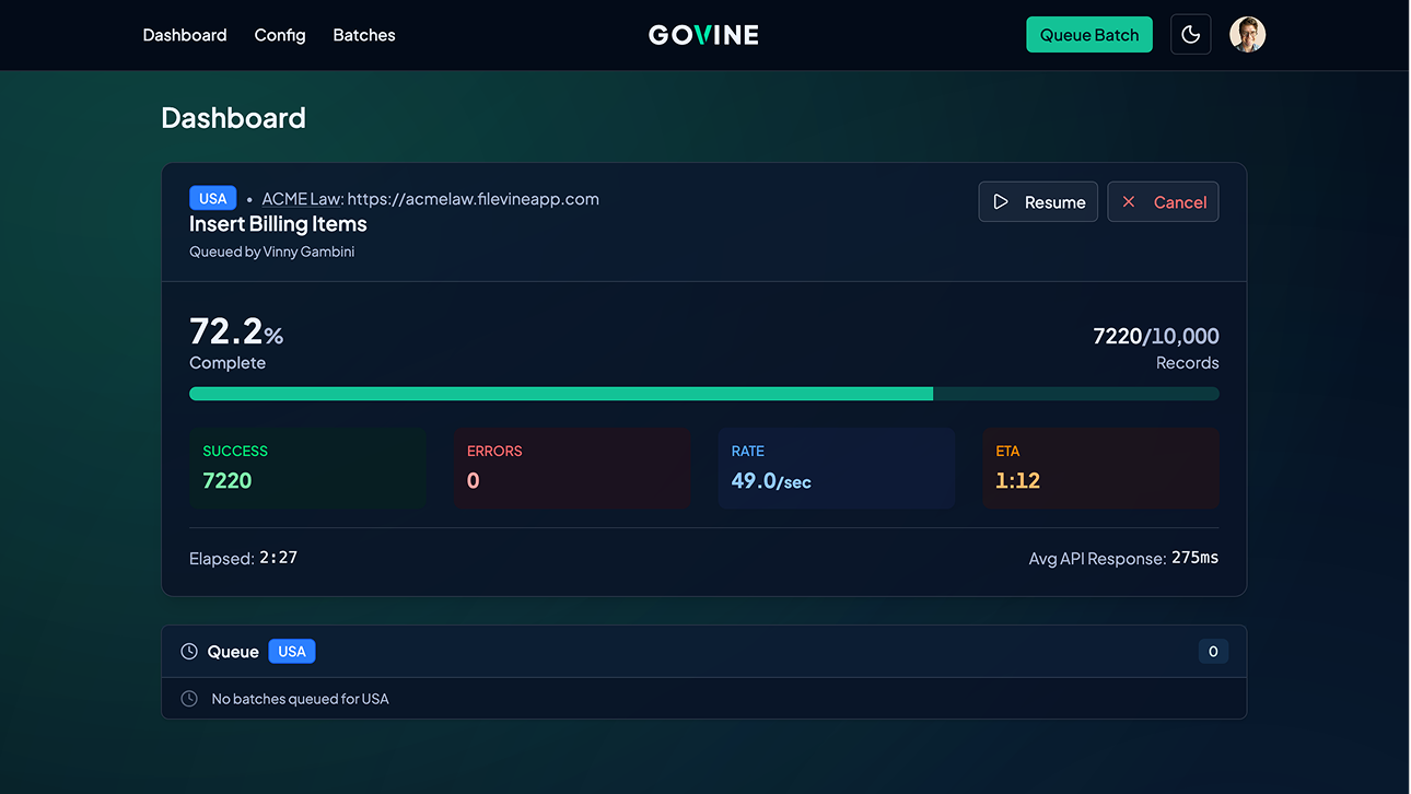 GoVine Dashboard