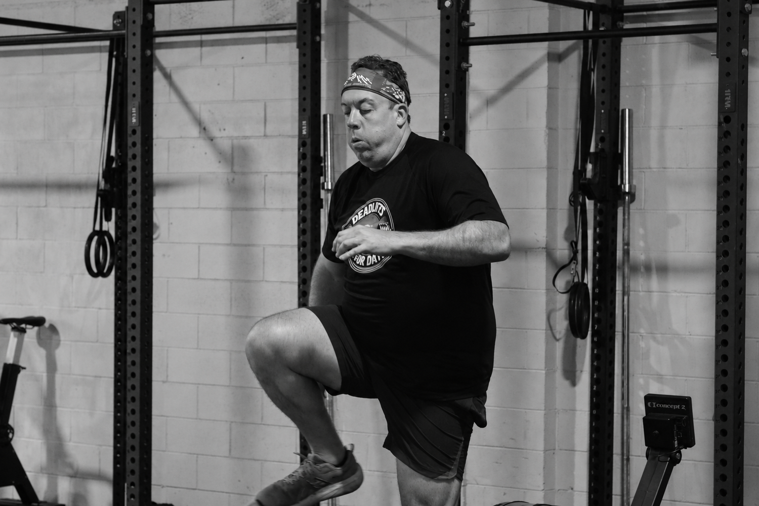 A Solace member taking part in a coached workout.