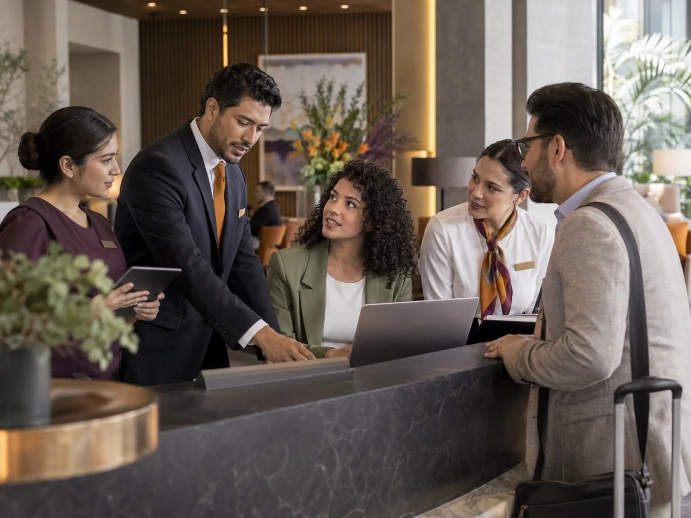Equipo coordinando una experiencia profesional de atención
