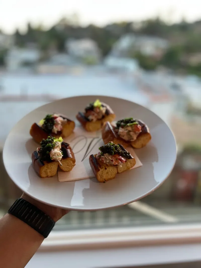 Small savory rolls plated by Chef Collin.