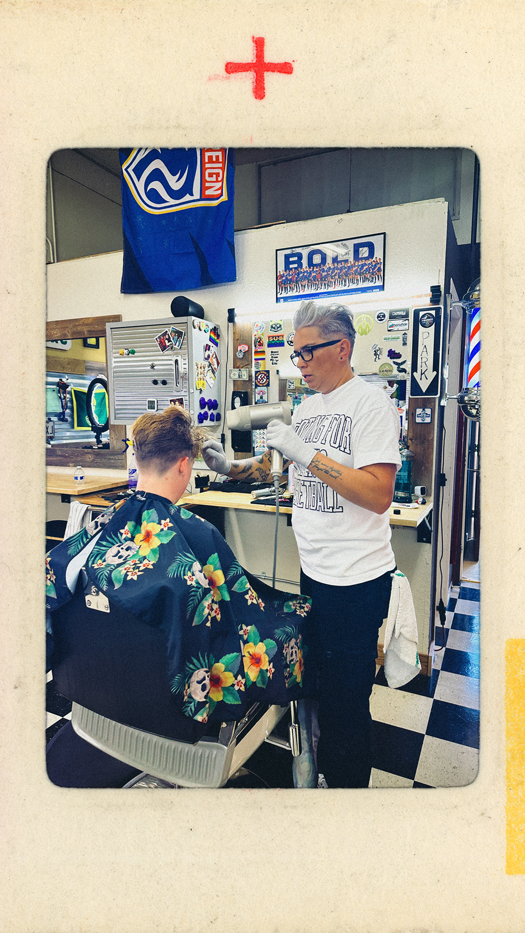 Georgette cutting hair at The Barber Collective