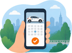 Phone showing a GoGet car booked in a calendar