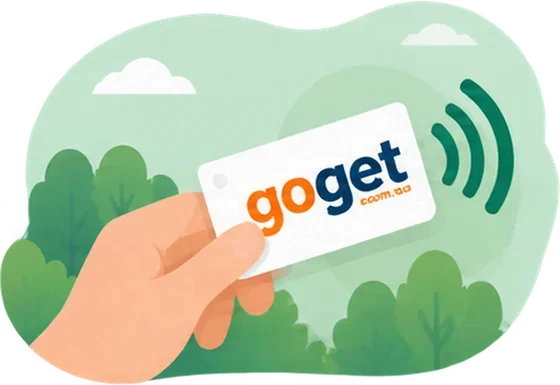Hand tapping a GoGet smartcard