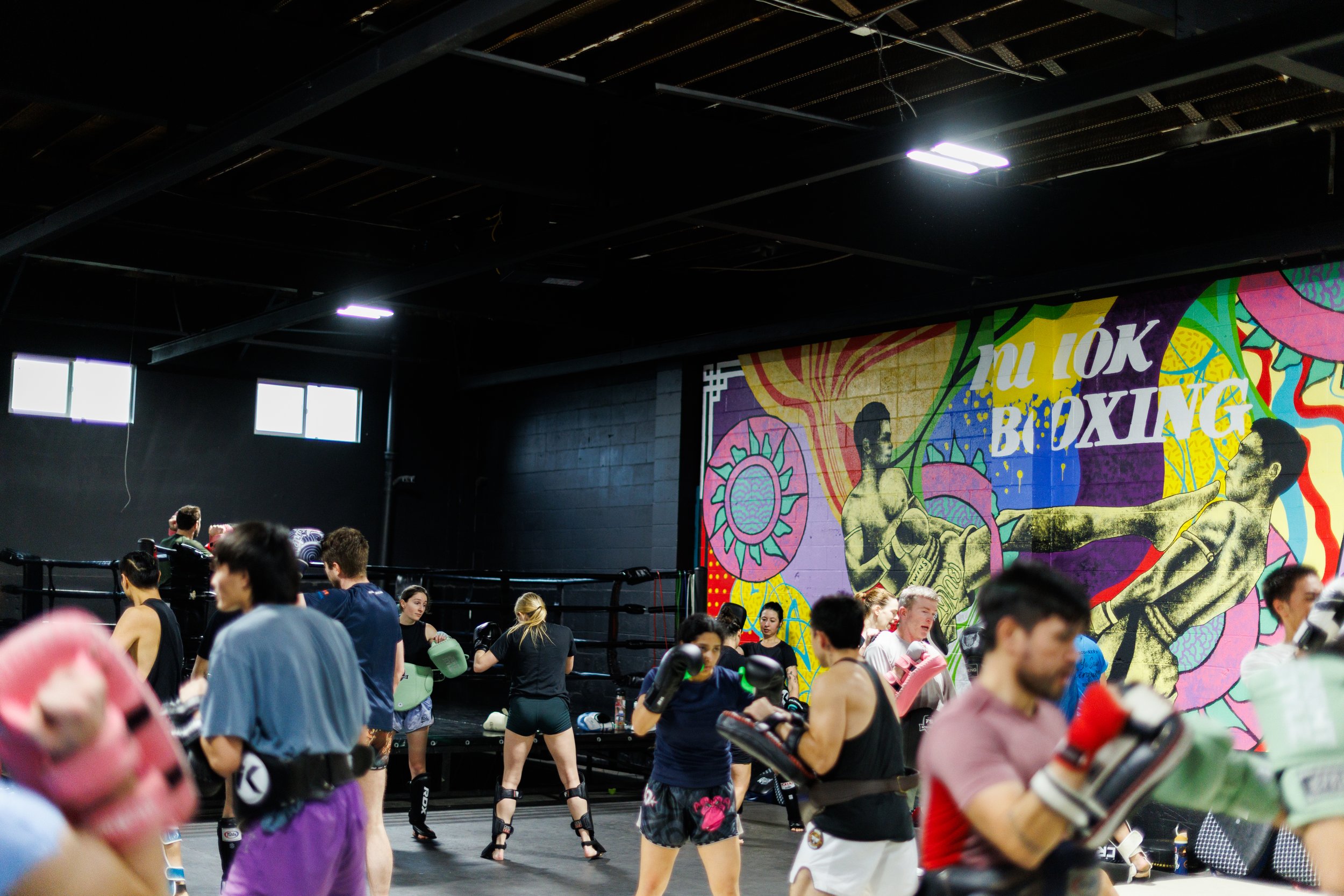 Muók Boxing mural Georgetown Seattle Muay Thai gym