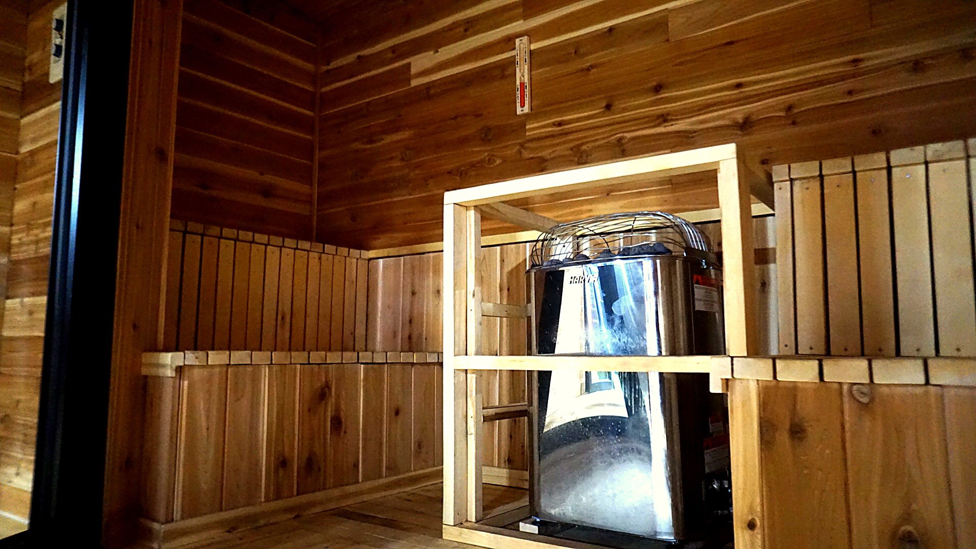 Sauna heater and cedar walls Root Strength Georgetown