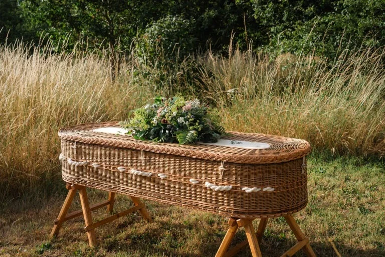Wye handmade willow coffin