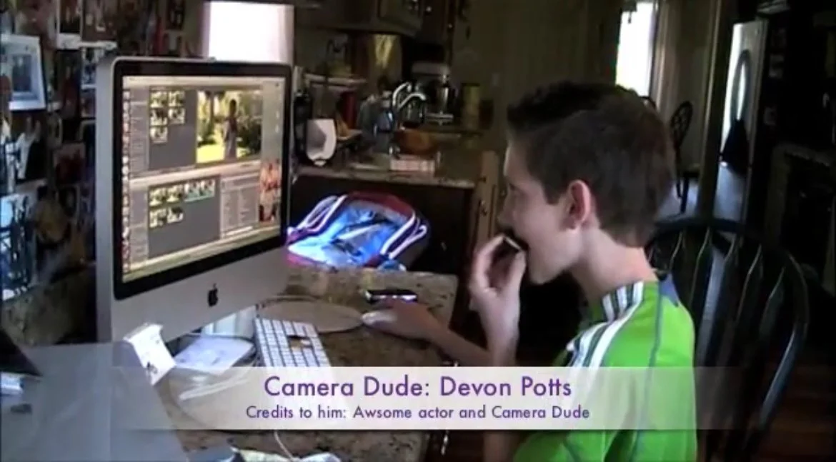 Devon Potts editing video as a kid in 2008