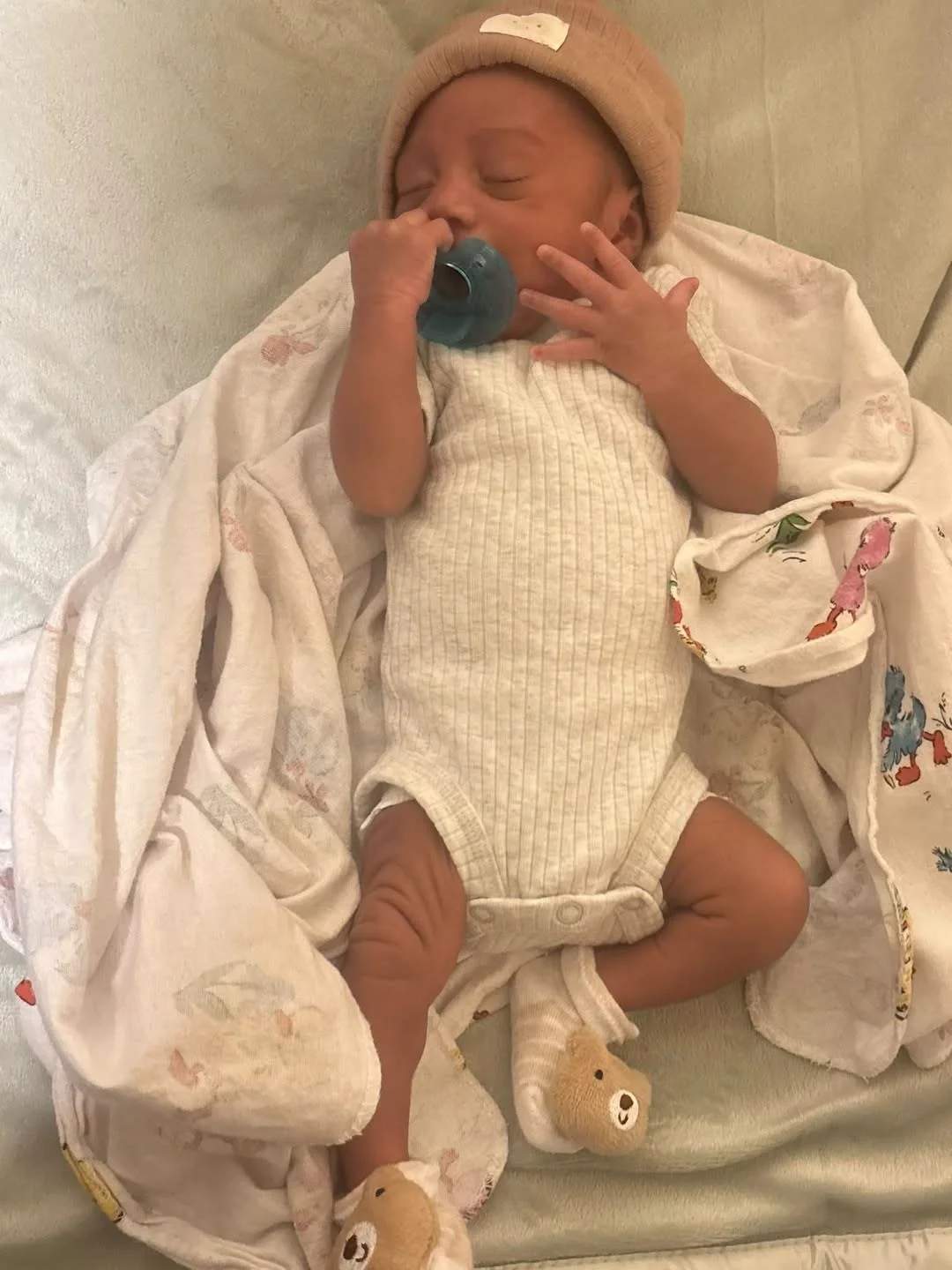 Baby Carter in the hospital