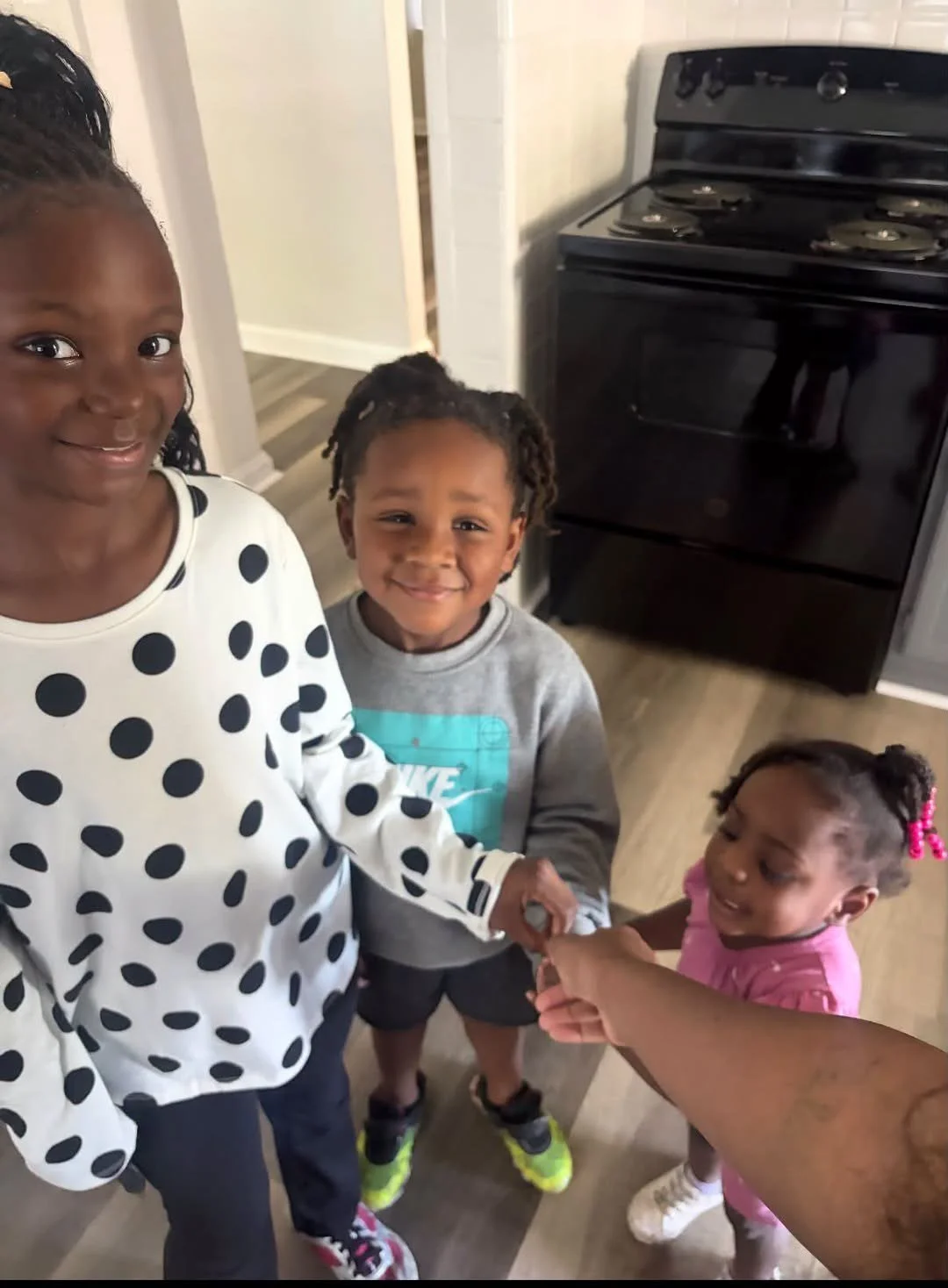 Kids in their new home