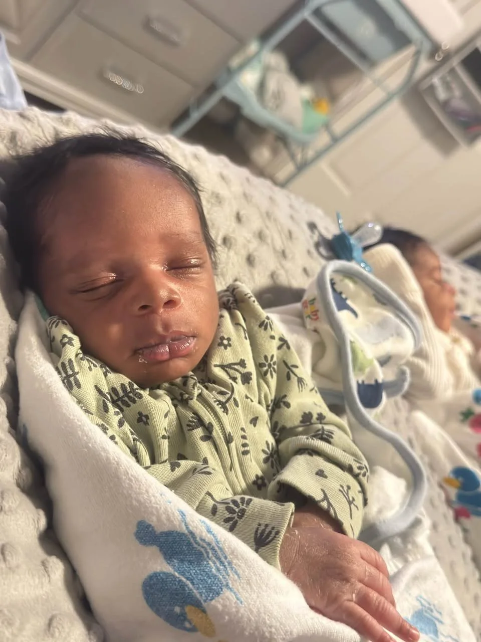 One of the newborn twins