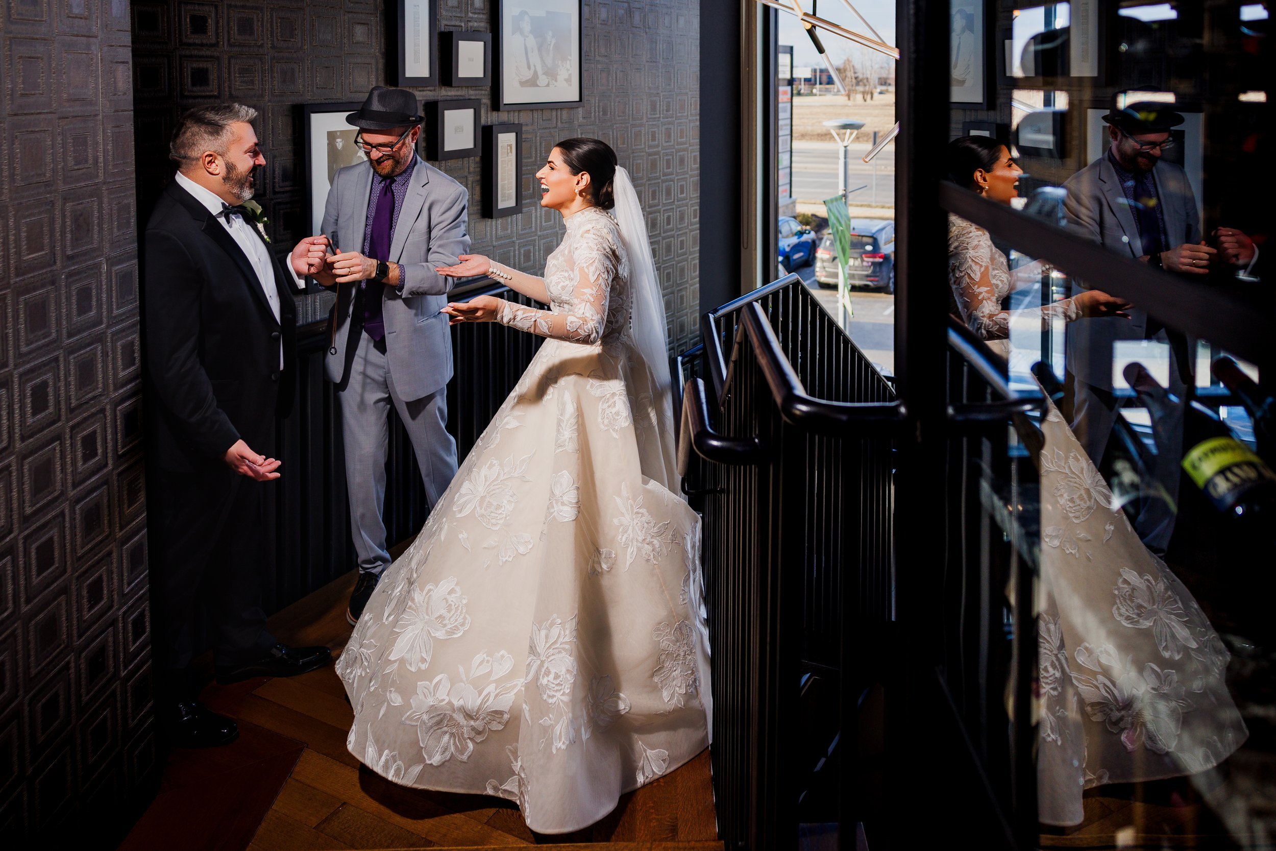 Magic performed for a bride and groom at their wedding reception