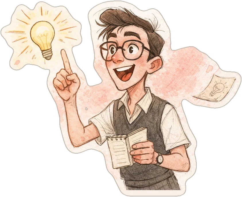 Artie with a lightbulb idea