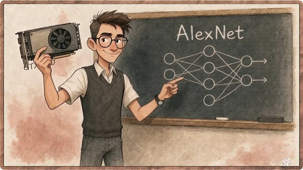 Artie at a chalkboard, an animated episode frame