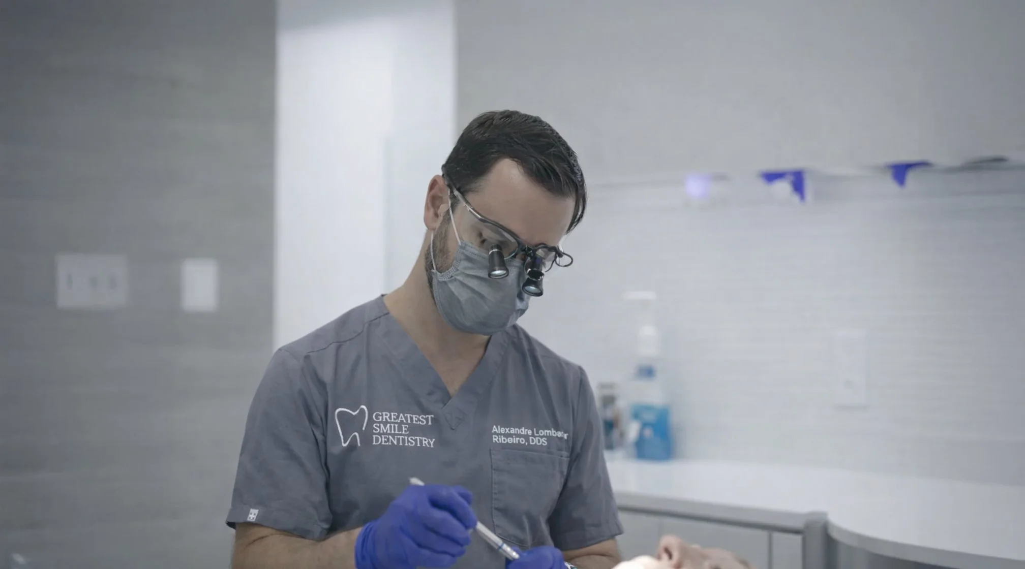 Dr. Ribeiro treating a patient at Greatest Smile Dentistry, Boca Raton