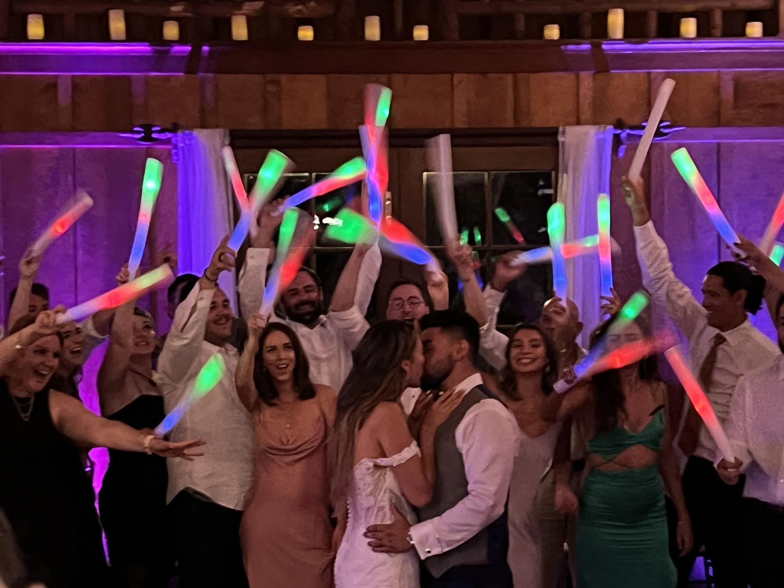 LED lights at a wedding where MAC events DJed
