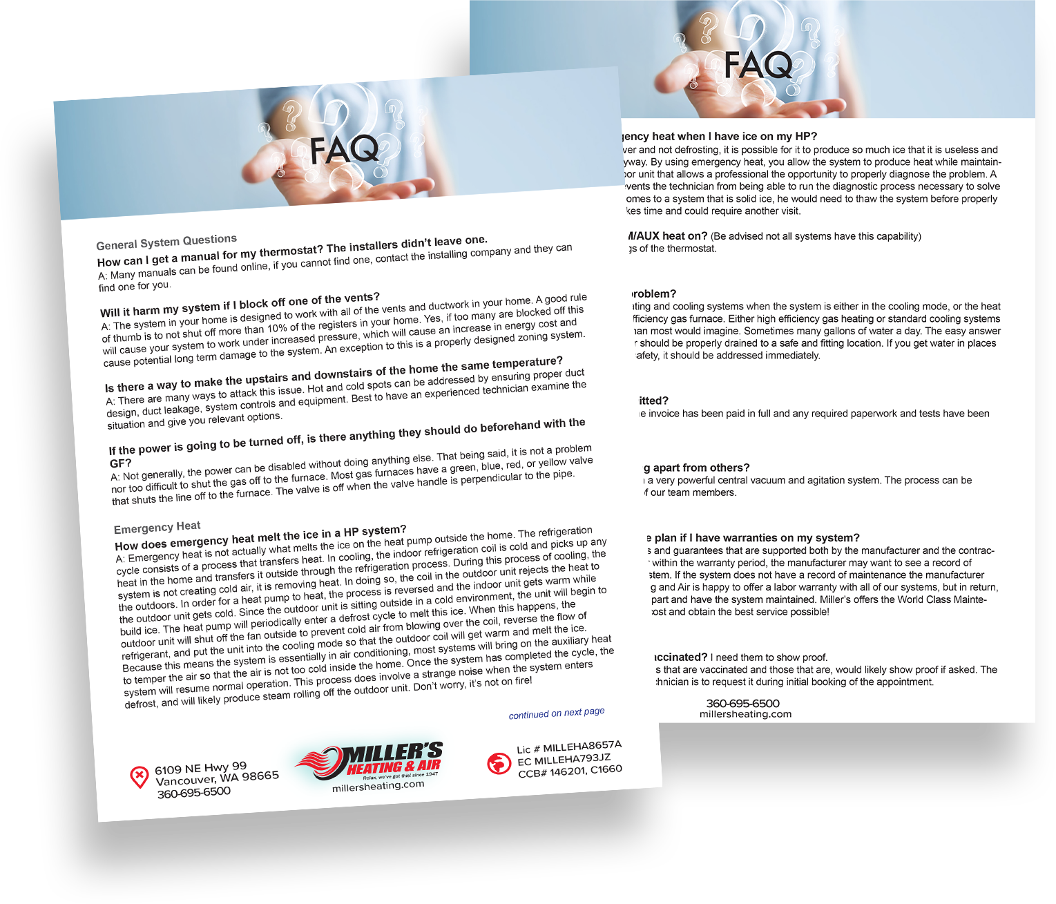 Miller’s residential HVAC FAQ guide