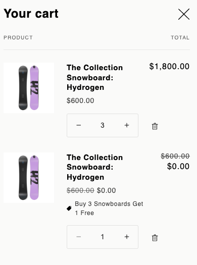 Buy 3 Snowboards Get 1 Free Cart