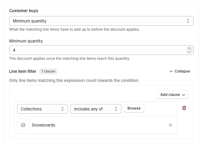 Buy 3 Snowboards Get 1 Free Condition