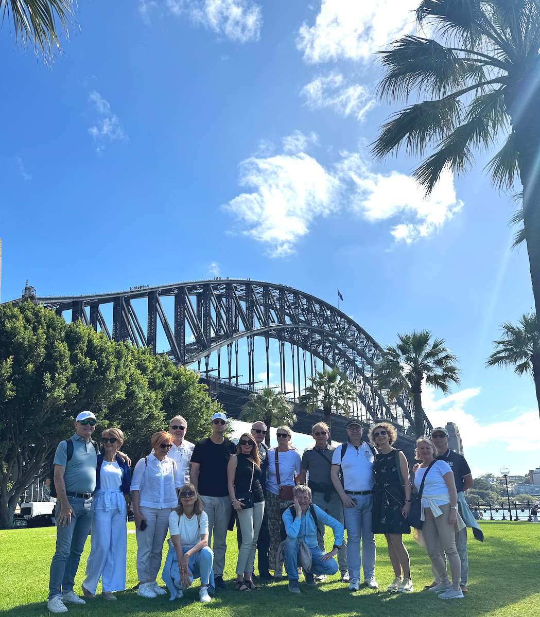 Private Sydney tour group at the Harbour Bridge