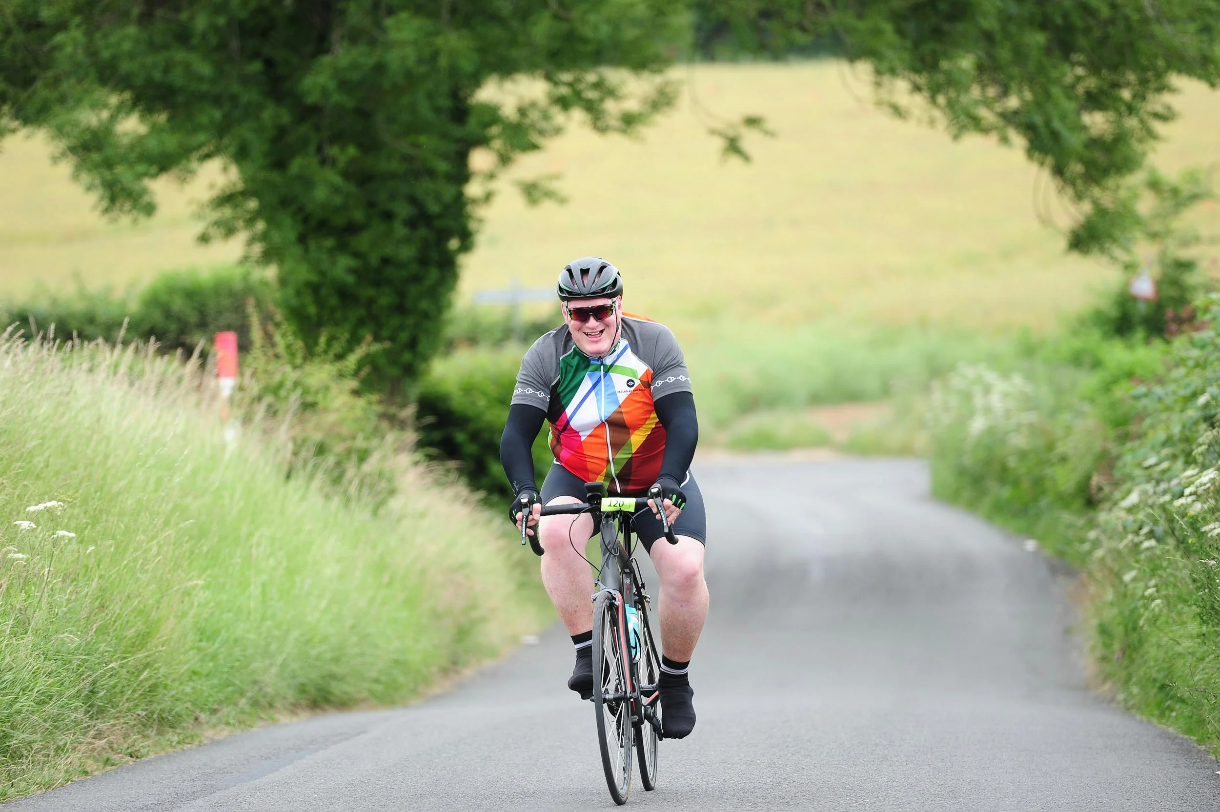 Fat guy on bike