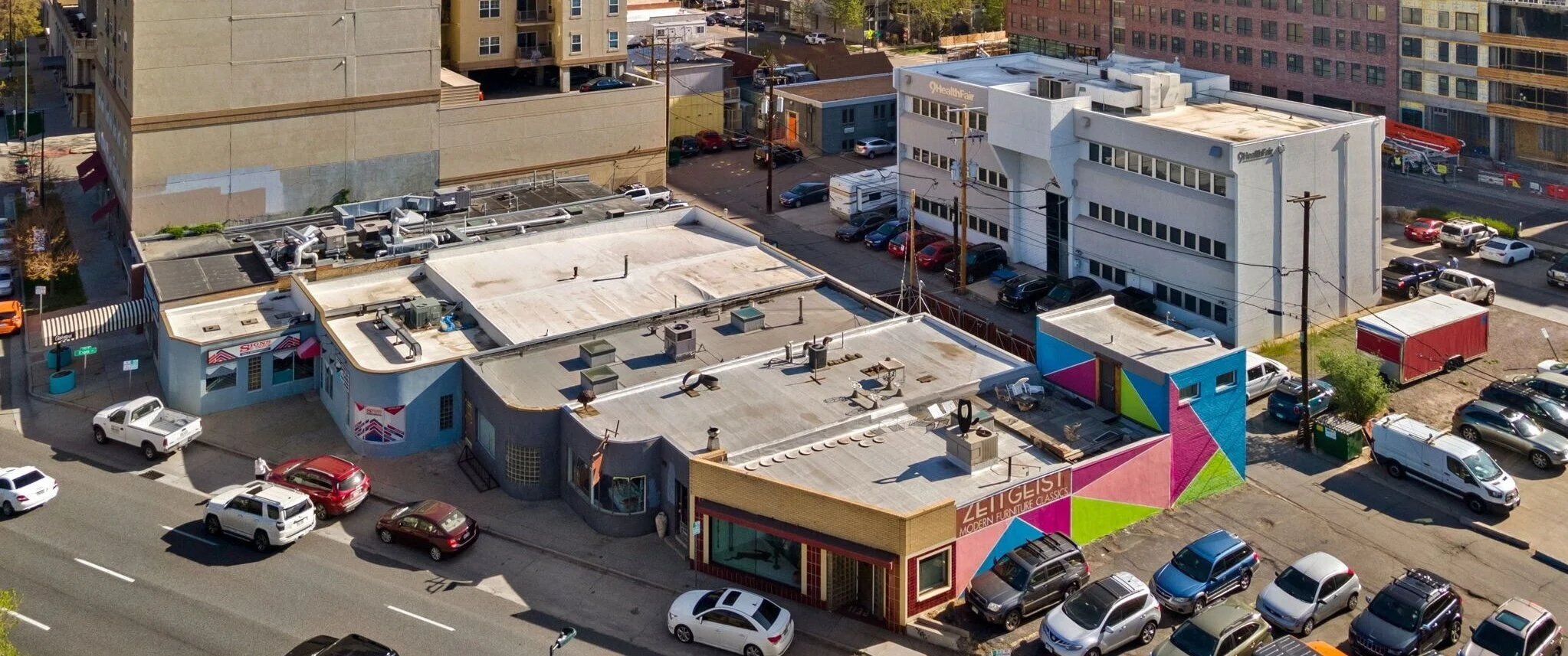 Aerial View of 1136 Speer Blvd
