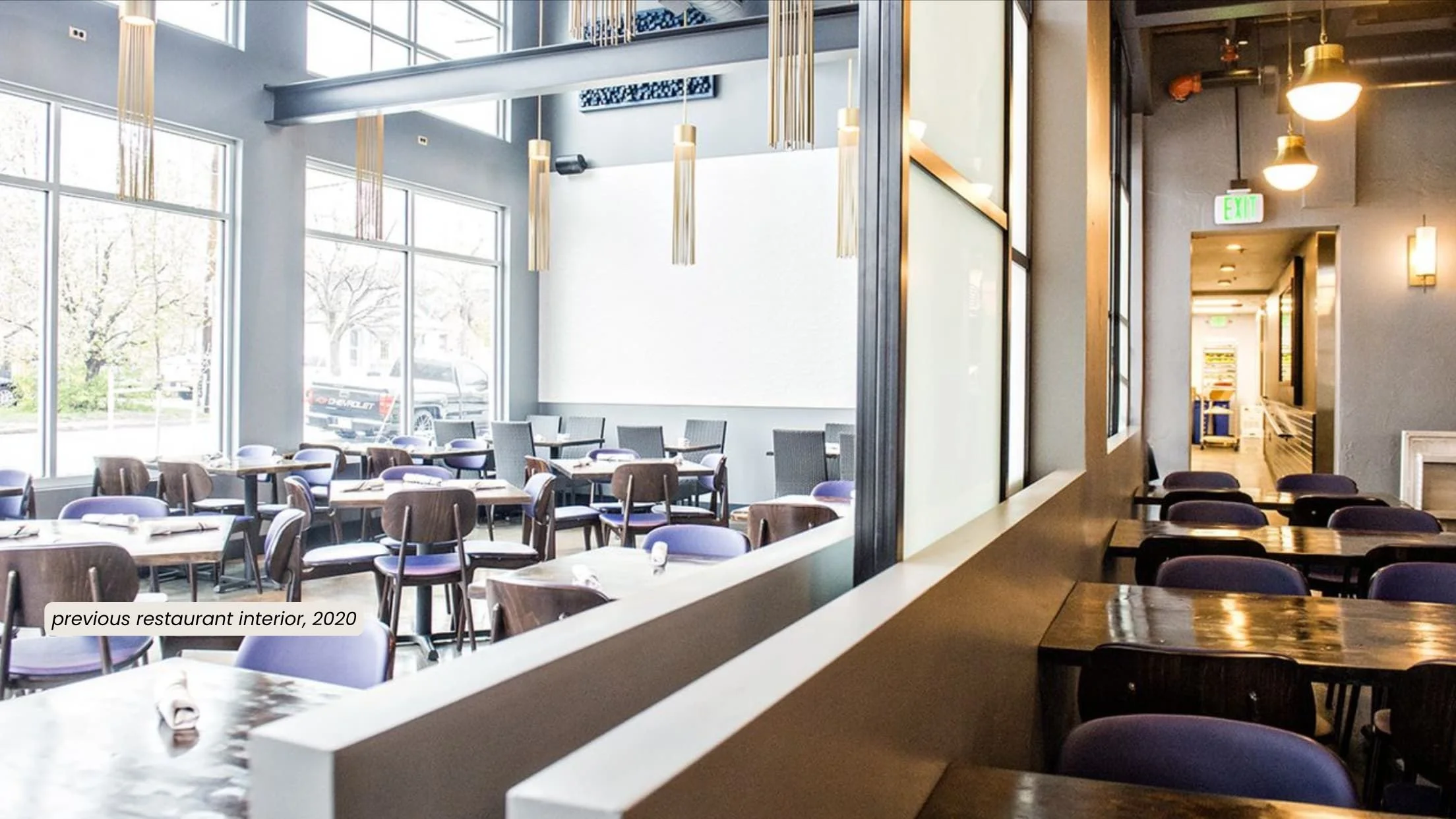 Interior of restaurant dining room
